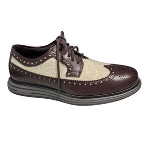 Cole Haan OriginalGrand Longwing Oxfords Mens 7.5M Brown Earth Taupe Wool C36512